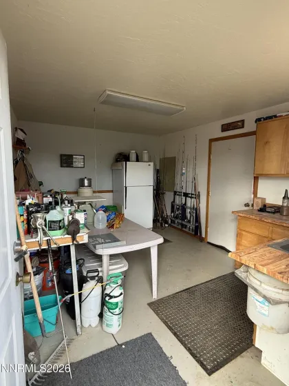 2 car garage kitchen/fish cleaning area