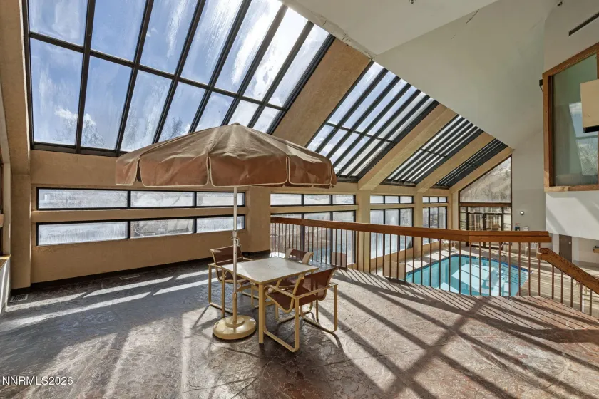 amentiies here include pool,sauna, and workout room with weights and equipment