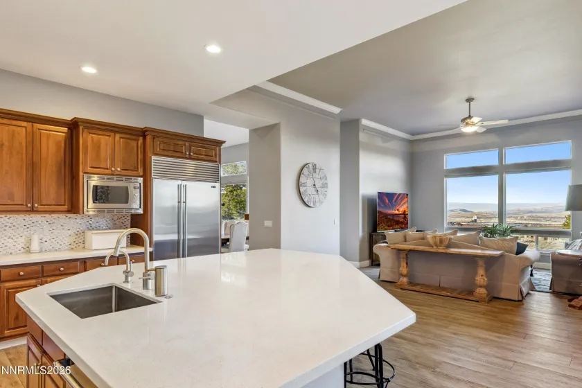 Shared kitchen and family room area.