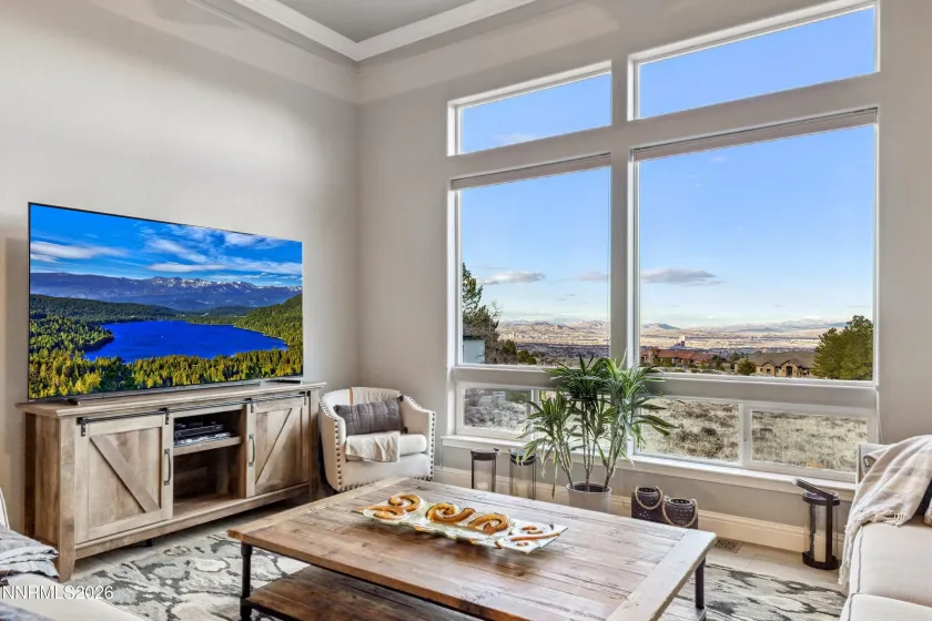 Family room combined with kitchen area.