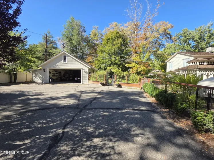 West on driveway to garage