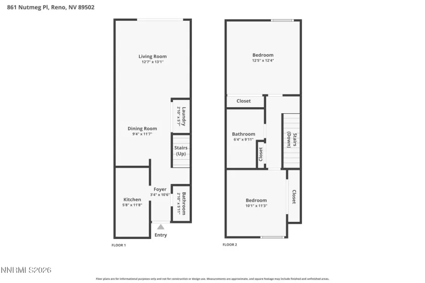 861 Nutmeg, Reno, Nevada 89502, 2 Bedrooms Bedrooms, ,2 BathroomsBathrooms,Residential,Residential,Nutmeg,260002944