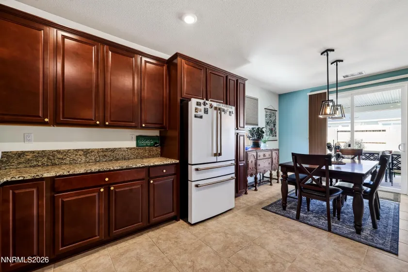Kitchen counter and refridgerator