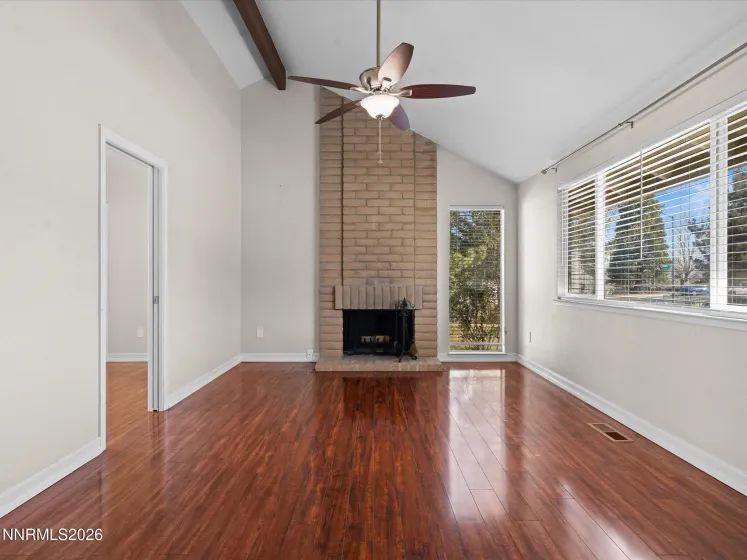 Wood burning fireplace