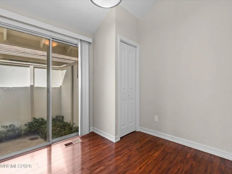 Small office with slider to back patio