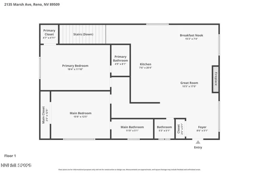 2135 Marsh, Reno, Nevada 89509, 3 Bedrooms Bedrooms, ,4 BathroomsBathrooms,Residential,Residential,Marsh,260003178