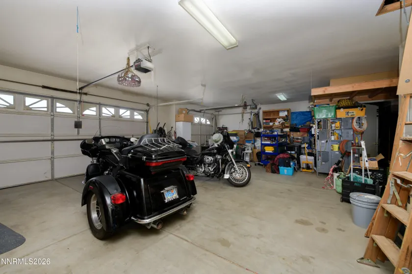 Huge 3 car garage with attice access