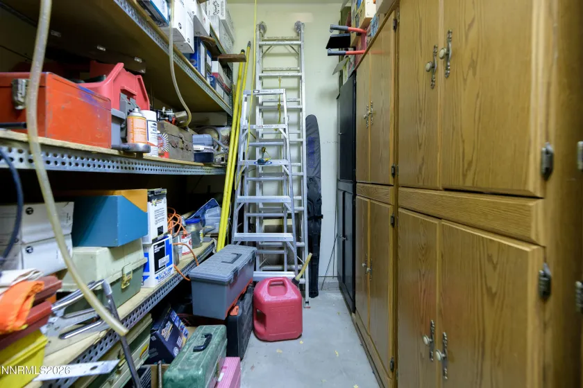 Small workshop with attached cabinets