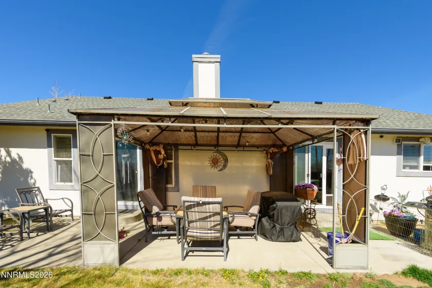 Backyard deck, patio and pergola