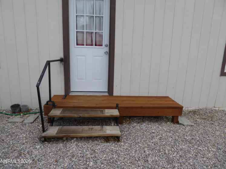 Back door off driveway