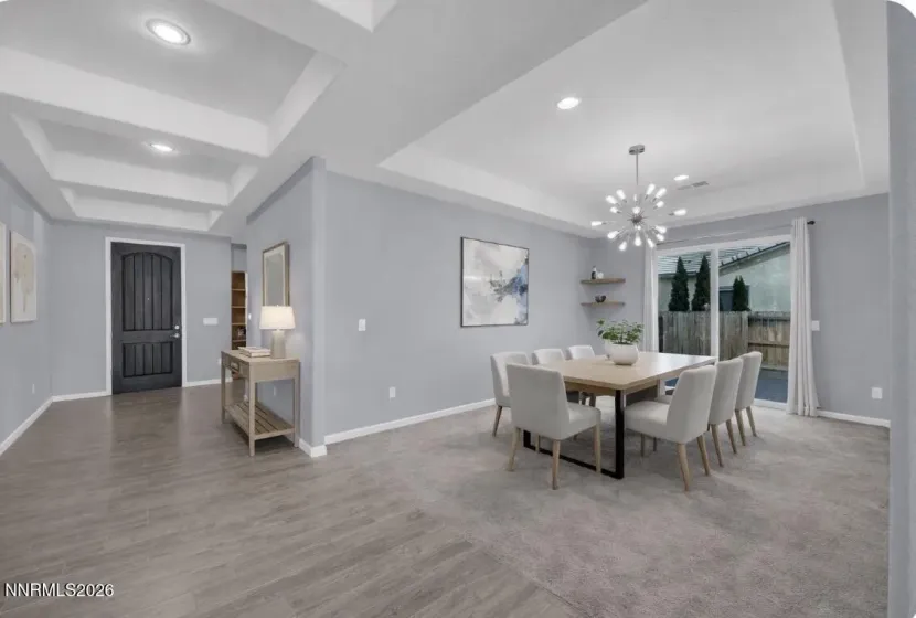 Virtually staged dining room