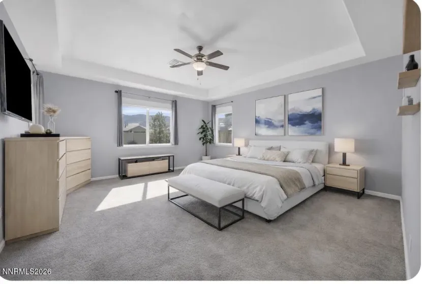 Virtually Staged Master Bedroom