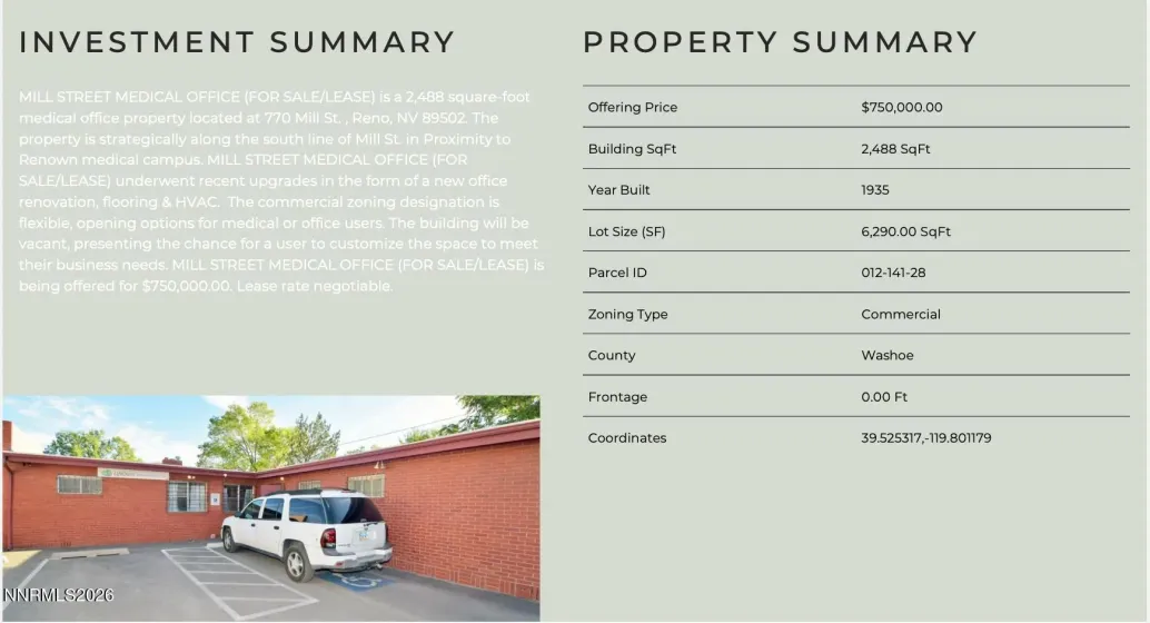 770 Mill, Reno, Nevada 89502, ,Commercial Sale,Residential,Mill,260003677