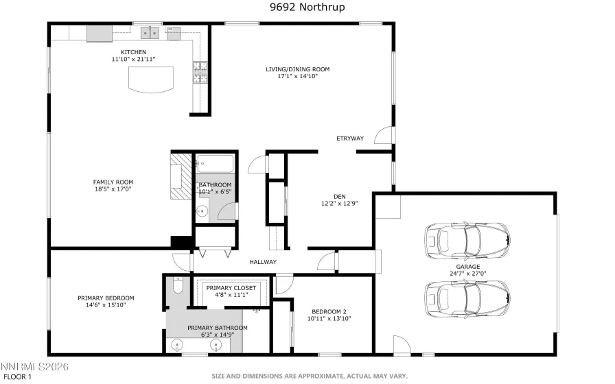9692 Northrup, Reno, Nevada 89521, 3 Bedrooms Bedrooms, ,2 BathroomsBathrooms,Residential,Residential,Northrup,260003796