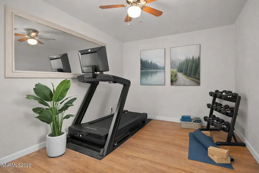 Work out space off the dining room