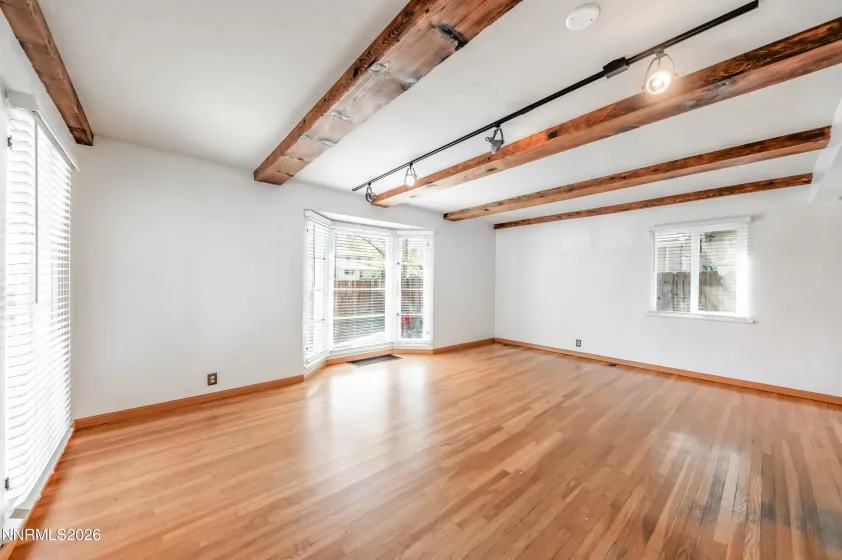 View from foyer entry to living room