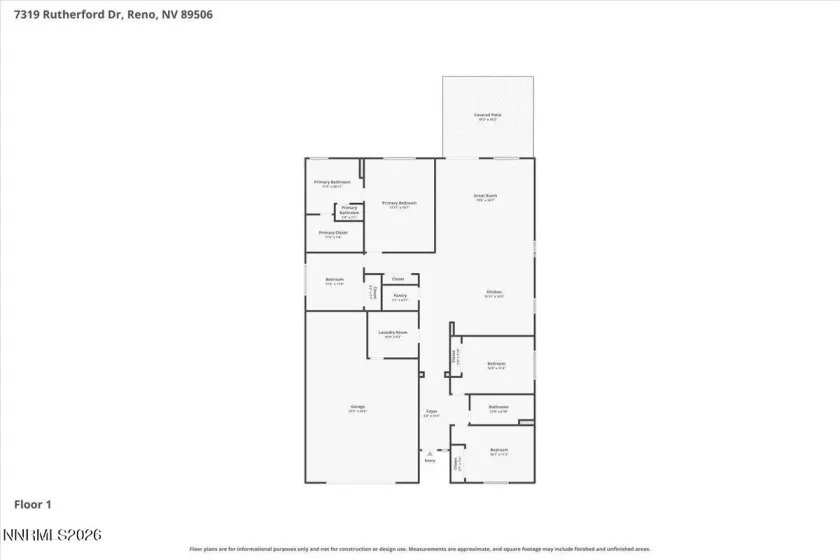 7319 Rutherford, Reno, Nevada 89506, 4 Bedrooms Bedrooms, ,2 BathroomsBathrooms,Residential,Residential,Rutherford,260003999