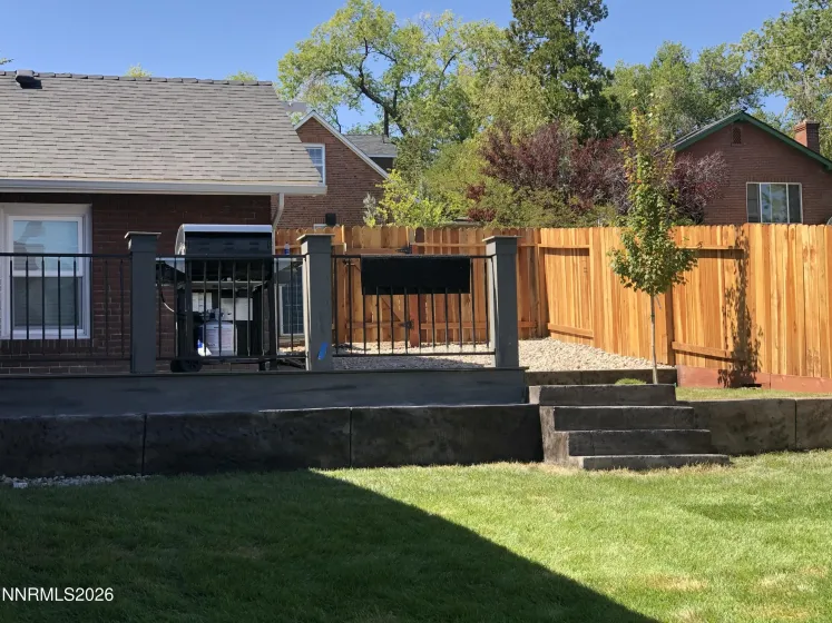 Common porch and fenced yard