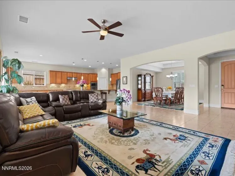 Great Room to Dining Room and Kitchen