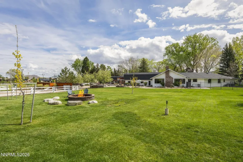 Backyard with Wood Fire Pit