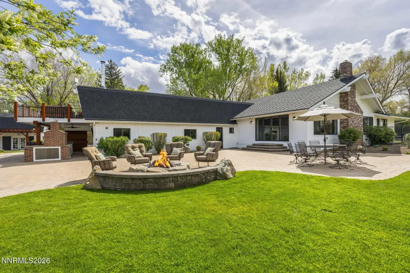 Backyard with Gas Fire Pit