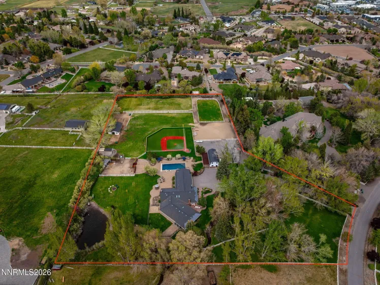 Aerial View with Lot Lines