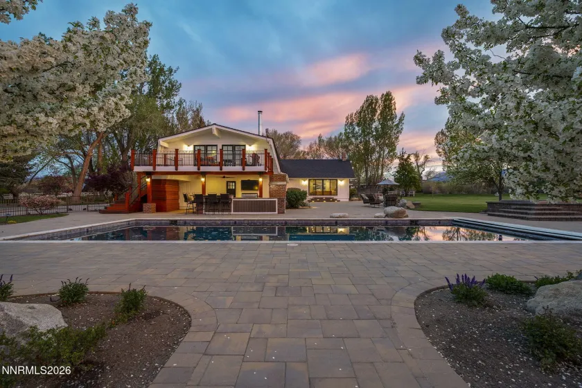 Backyard at twilight