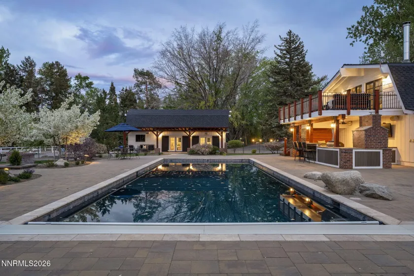 Backyard at twilight