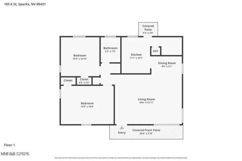 105 K, Sparks, Nevada 89431, 2 Bedrooms Bedrooms, ,1 BathroomBathrooms,Residential,Residential,K,260004603