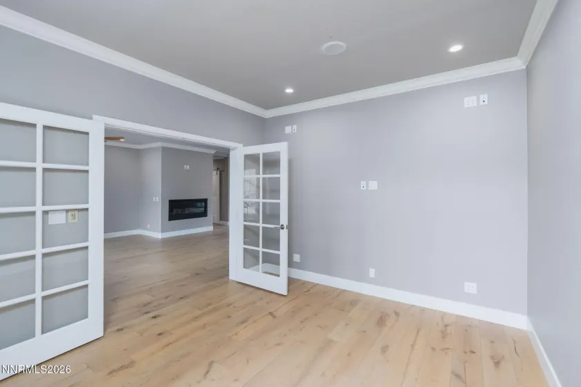 Seperate office/den with french doors