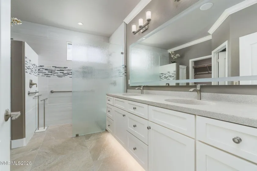 Completely remodeled bath with walk in shower