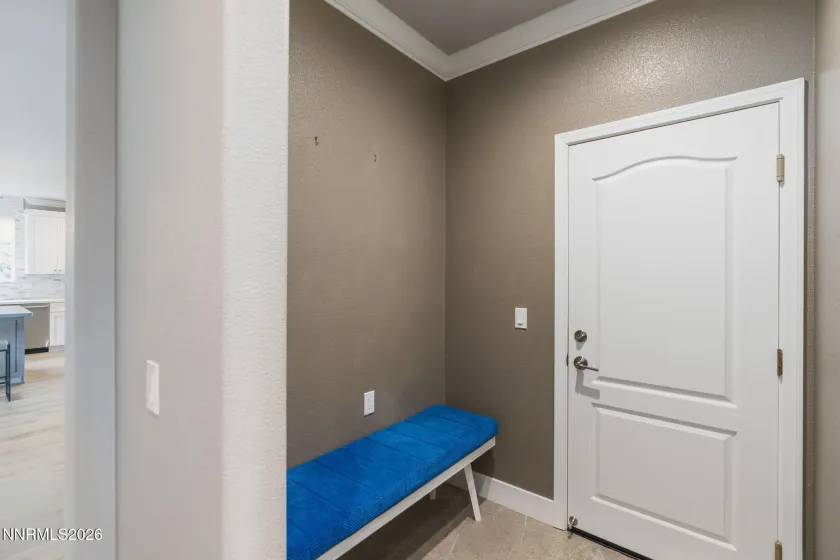 Mud room leading into garage