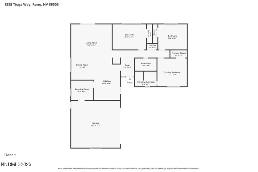 1385 Tioga, Reno, Nevada 89503, 3 Bedrooms Bedrooms, ,2 BathroomsBathrooms,Residential,Residential,Tioga,260004657