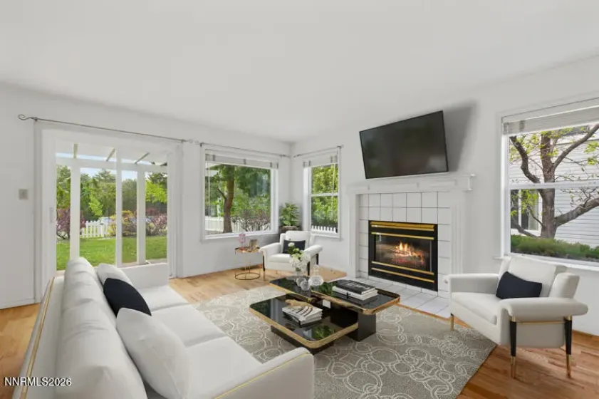 Virtually staged family room