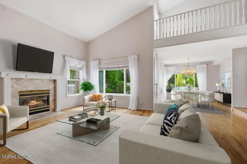 Virtually staged living room