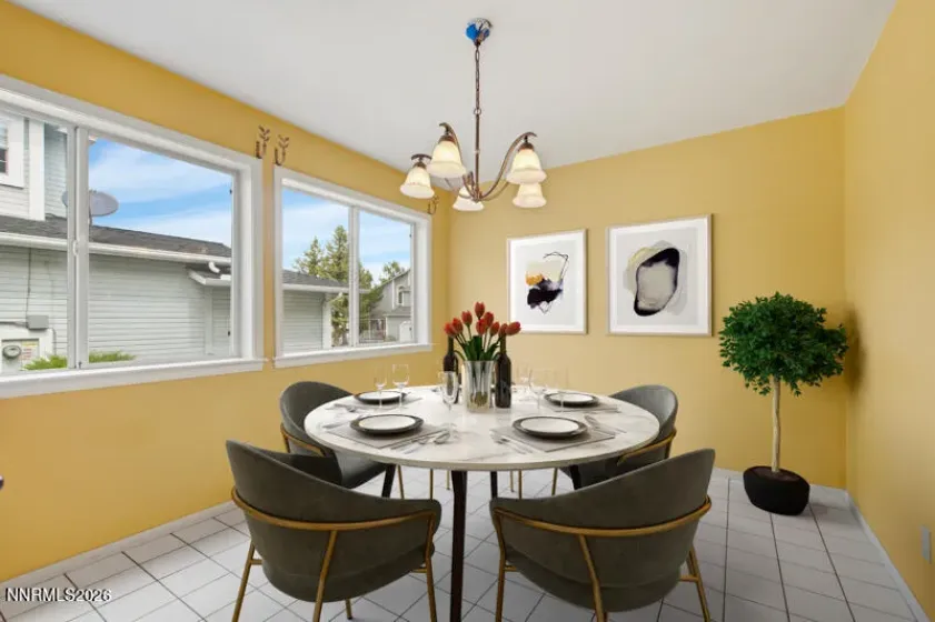 Virtually staged breakfast nook