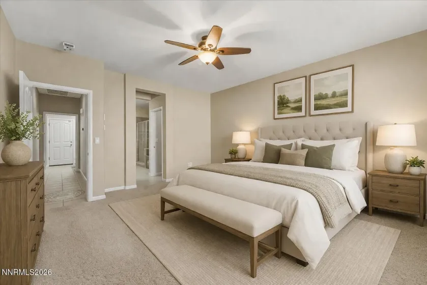 Virtually Staged Primary Bedroom