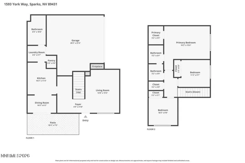 1593 York, Sparks, Nevada 89431, 3 Bedrooms Bedrooms, ,2 BathroomsBathrooms,Residential,Residential,York,260004999