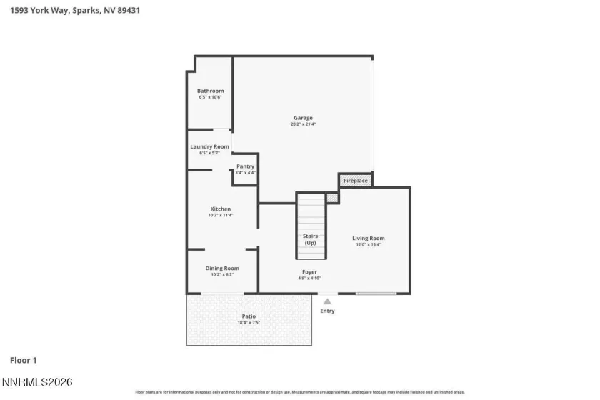 1593 York, Sparks, Nevada 89431, 3 Bedrooms Bedrooms, ,2 BathroomsBathrooms,Residential,Residential,York,260004999
