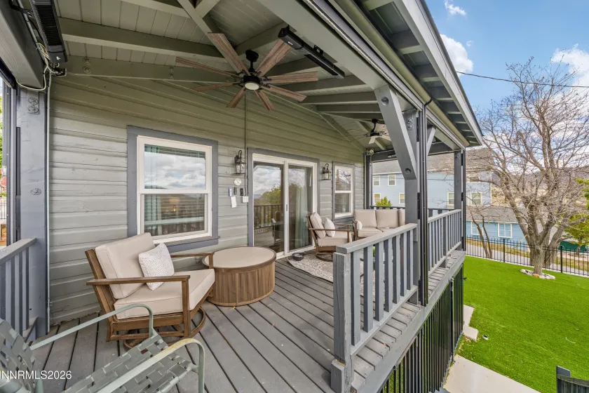 BACK DECK WITH INFRARED HEAT & ELECTRIC SOLAR SHADES