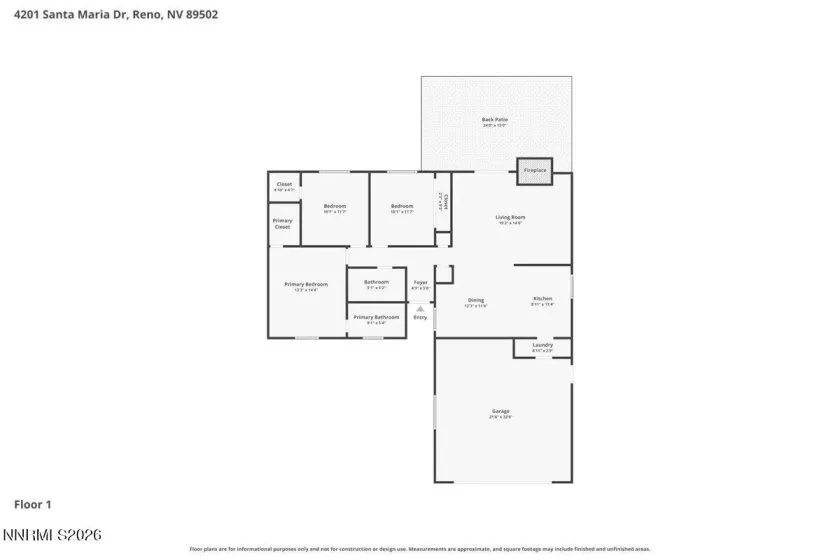 4201 Santa Maria, Reno, Nevada 89502, 3 Bedrooms Bedrooms, ,2 BathroomsBathrooms,Residential,Residential,Santa Maria,260005288