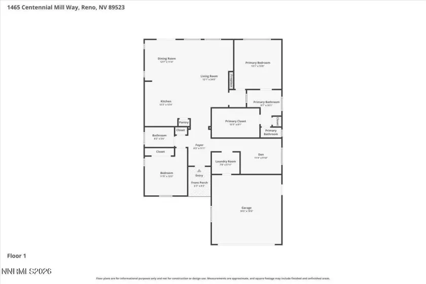 1465 Centennial Mill, Reno, Nevada 89523, 2 Bedrooms Bedrooms, ,2 BathroomsBathrooms,Residential,Residential,Centennial Mill,260005309