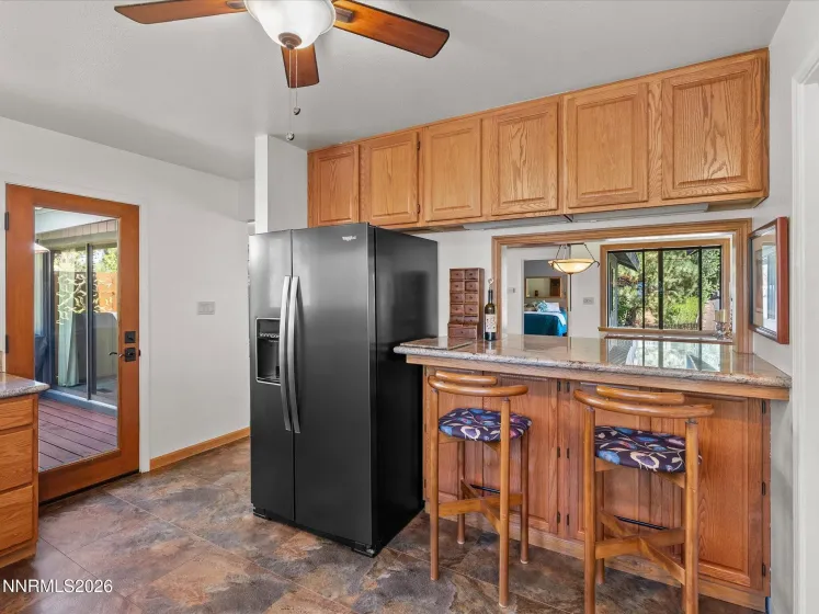Kitchen with lake views