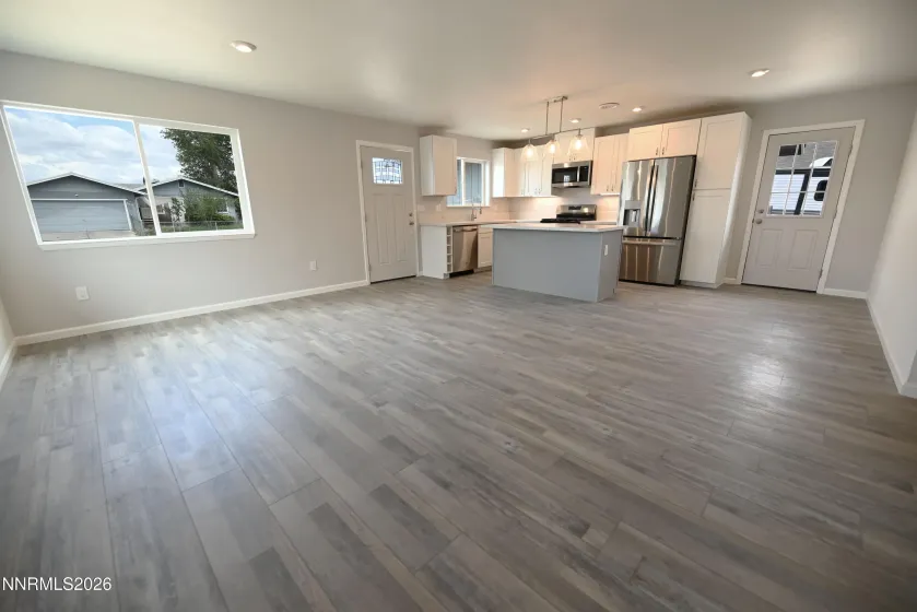 Kitchen, Dining and LIving Room