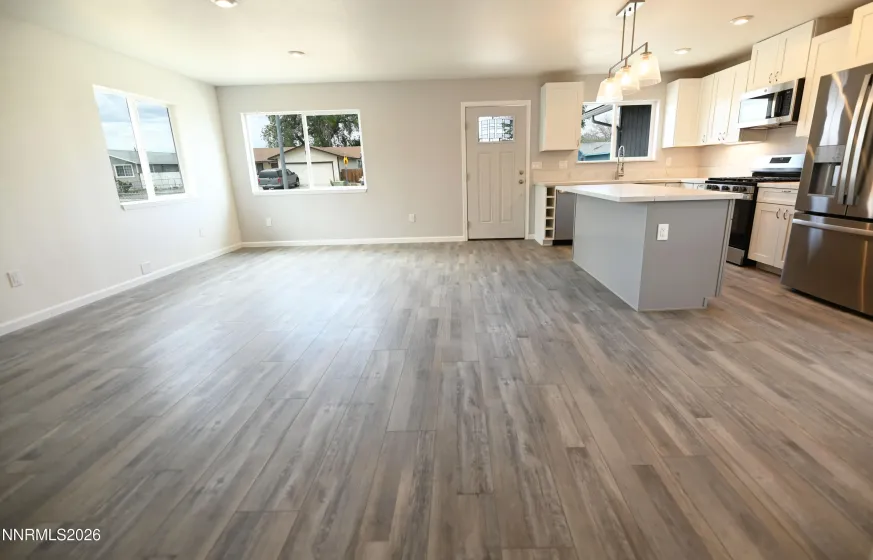 Kitchen, Dining and Living room