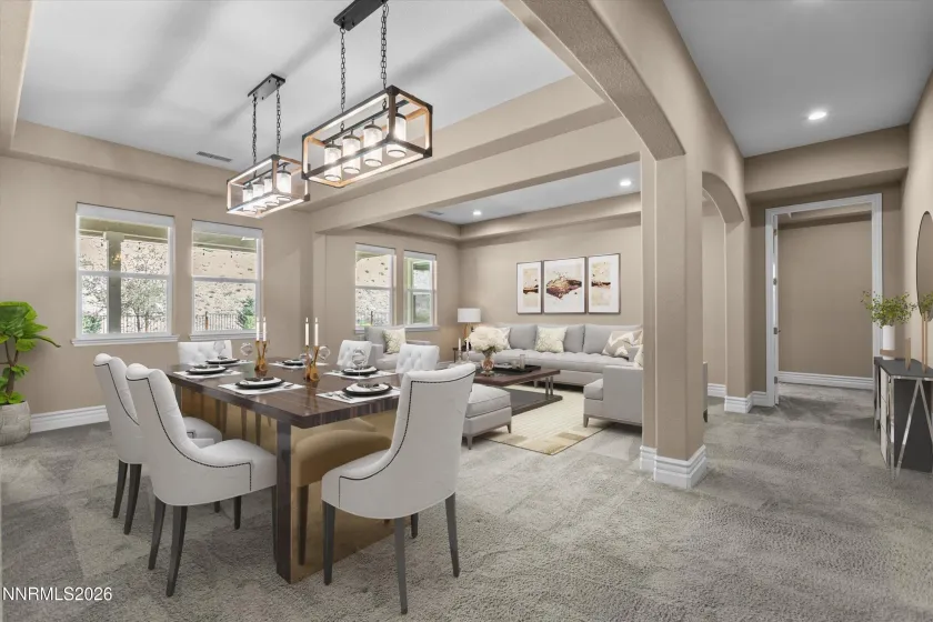Digitally Staged Family / Dining Room
