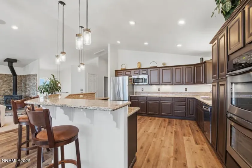 Kitchen and bar area