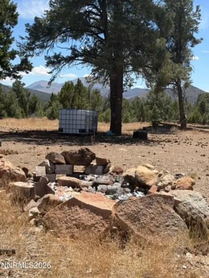 Firepit and water storage.