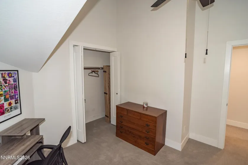 Loft bedroom showing closet