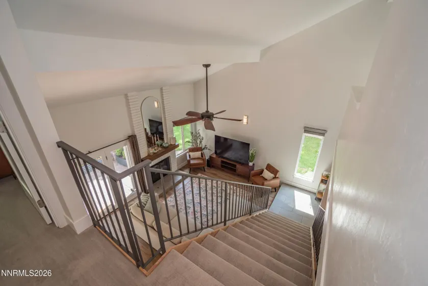 Living room from top of stairs
